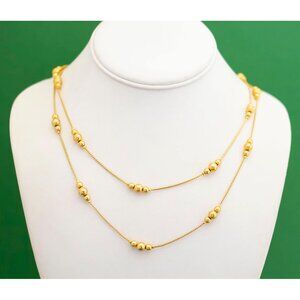 Vintage Boho Gold Tone Multi Strand Necklace by Avon 22.5 Inches K18